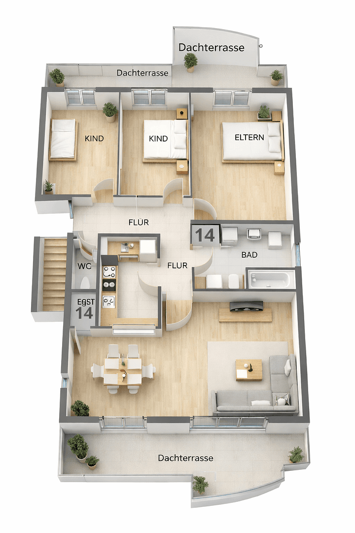 Prodej bytu 4+1 106 m², Beethovenring 12, Königs Wusterhausen, Braniborsko Prodej bytu 4+1 106 m², Beethovenring 12, Königs Wusterhausen, Braniborsko