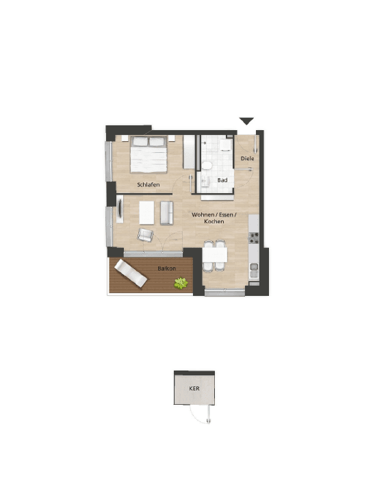 Pronájem bytu 2+1 54 m², Lorenz-Krapp-Straße 22-24, Bamberg, Bavorsko Pronájem bytu 2+1 54 m², Lorenz-Krapp-Straße 22-24, Bamberg, Bavorsko