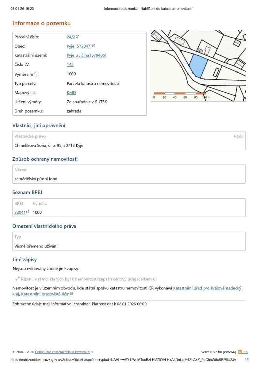 Prodej pozemku 1.000 m², Kyje, Královéhradecký kraj Prodej pozemku 1.000 m², Kyje, Královéhradecký kraj