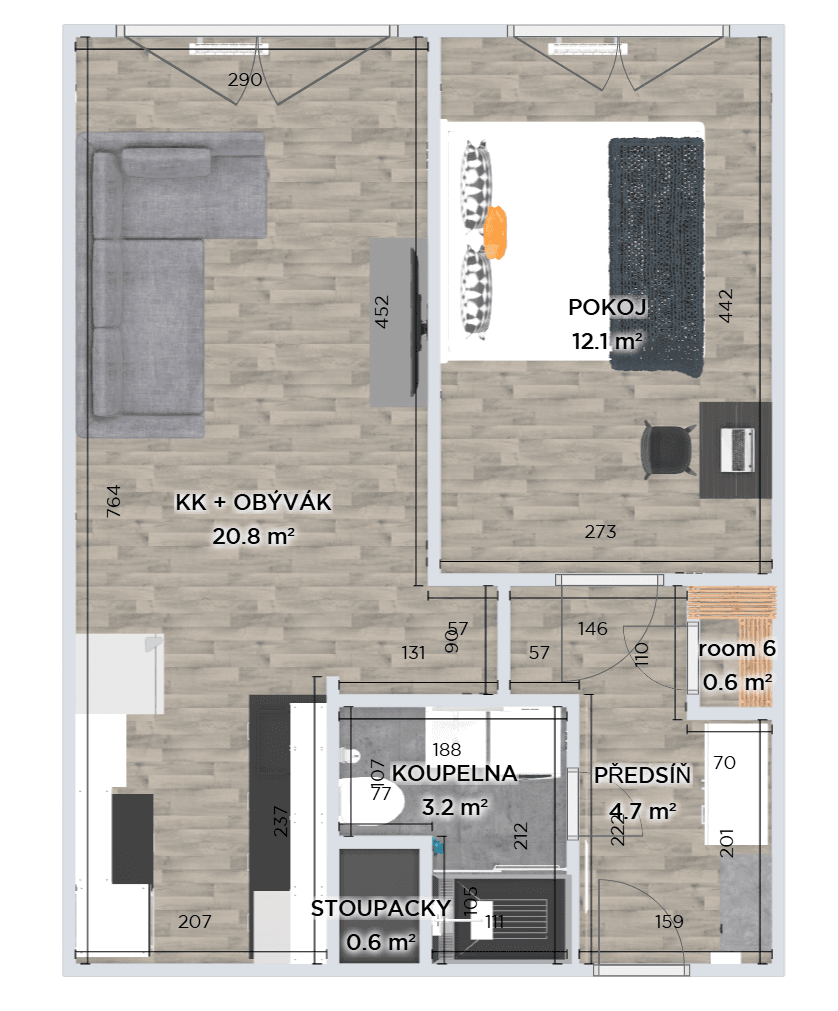 Pronájem bytu 2+kk 46 m², Markušova, Praha, Praha Pronájem bytu 2+kk 46 m², Markušova, Praha, Praha
