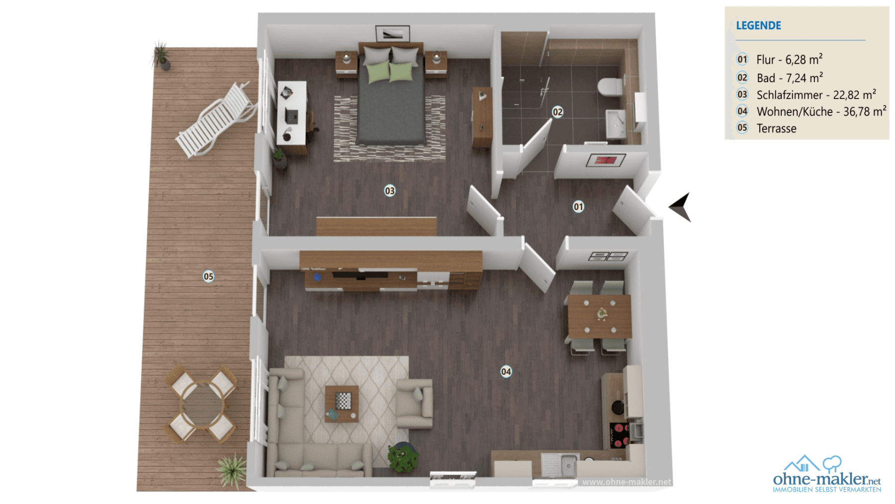 Pronájem bytu 2+1 80 m², Am Kanal 40, Rüdersdorf bei Berlin, Braniborsko Pronájem bytu 2+1 80 m², Am Kanal 40, Rüdersdorf bei Berlin, Braniborsko
