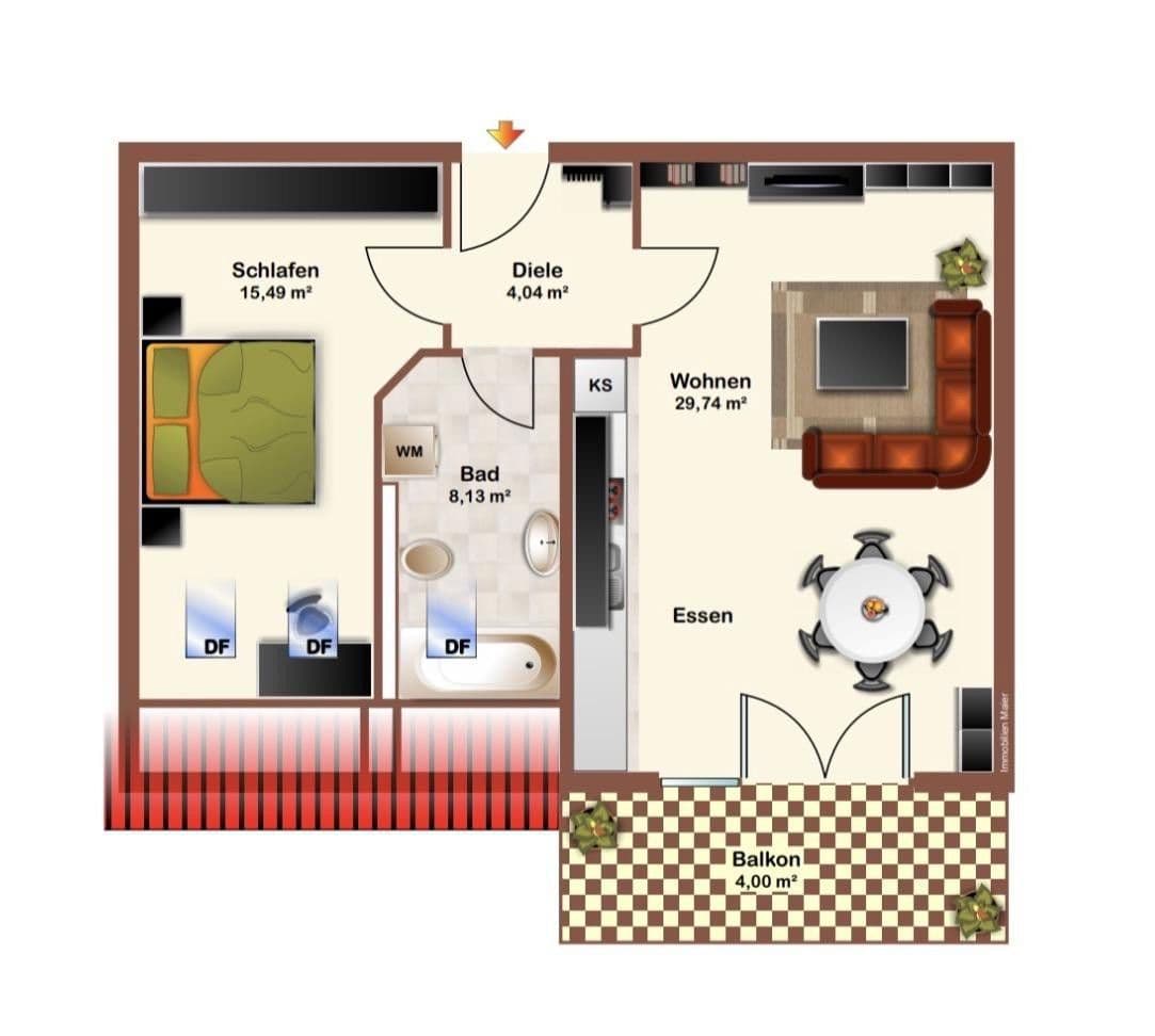 Pronájem bytu 2+1 58 m², Grotthamer Str. 17, Bad Birnbach, Bavorsko Pronájem bytu 2+1 58 m², Grotthamer Str. 17, Bad Birnbach, Bavorsko