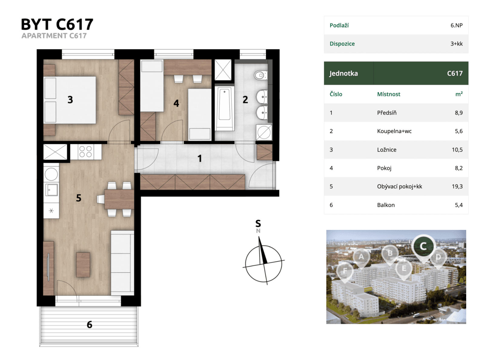 Prodej bytu 3+kk 56 m², Arnošta Staňka, Praha, Praha Prodej bytu 3+kk 56 m², Arnošta Staňka, Praha, Praha