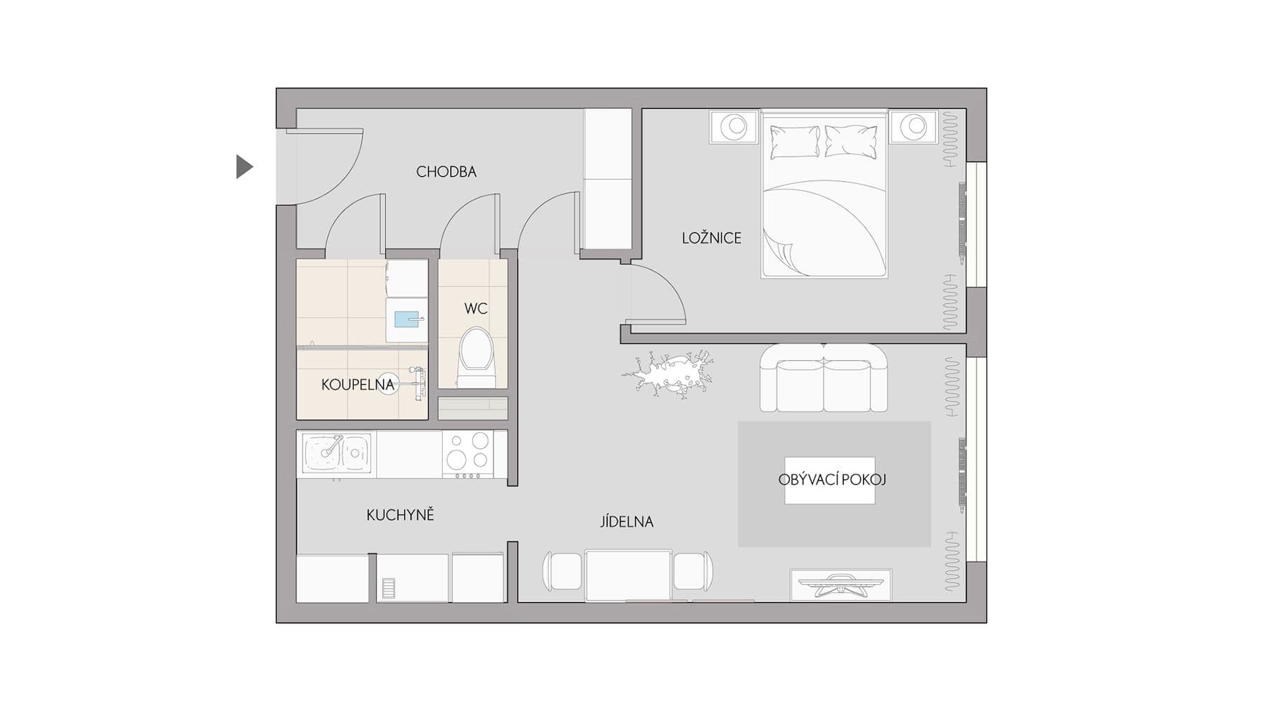 Prodej bytu 2+kk 43 m², Poznaňská, Praha, Praha Prodej bytu 2+kk 43 m², Poznaňská, Praha, Praha