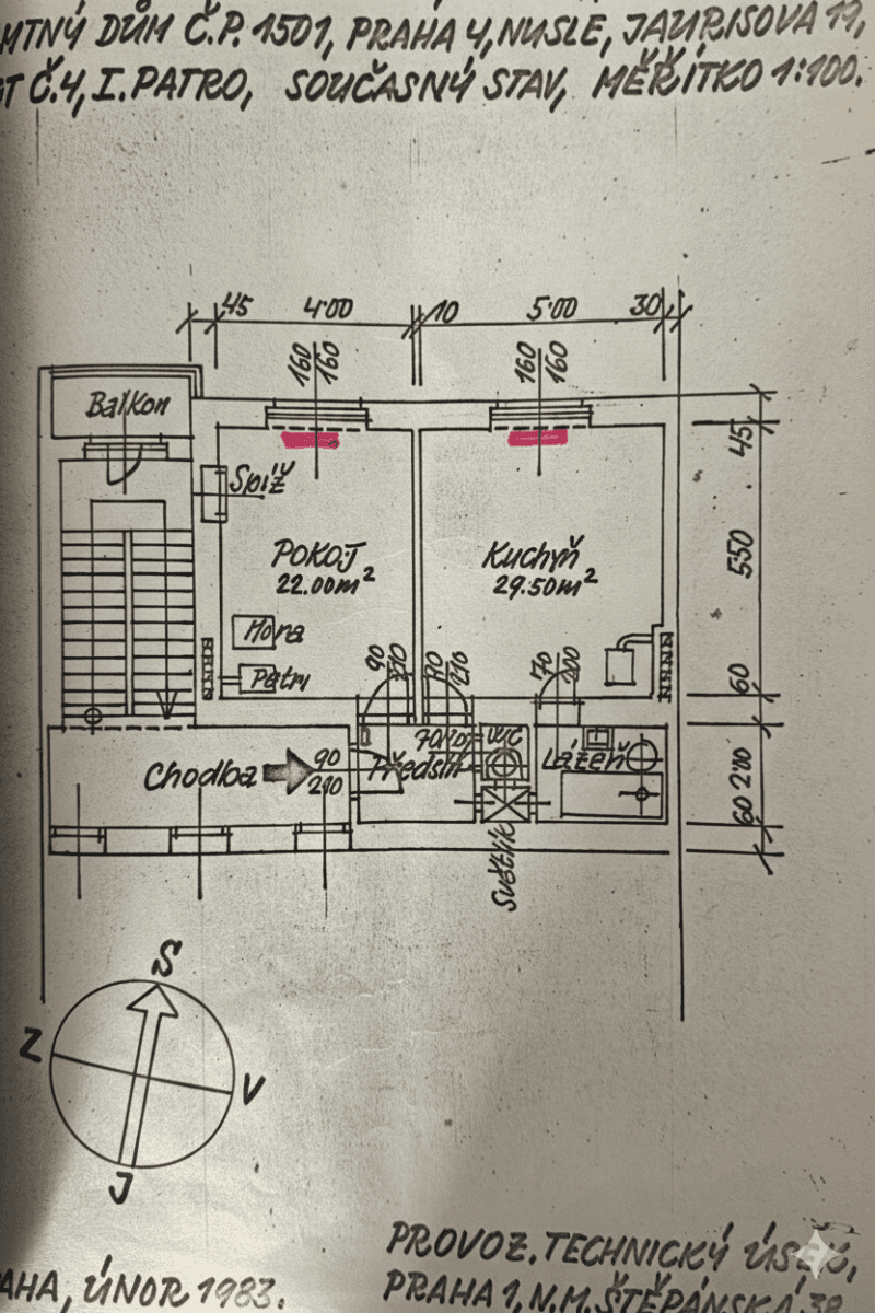 Pronájem bytu 2+kk 49 m², Jaurisova, Praha, Praha Pronájem bytu 2+kk 49 m², Jaurisova, Praha, Praha