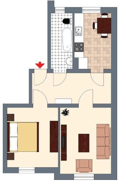 Pronájem bytu 2+1 49 m², Wallstraße 61, Schwerin, Mecklenburg-Vorpommern Pronájem bytu 2+1 49 m², Wallstraße 61, Schwerin, Mecklenburg-Vorpommern