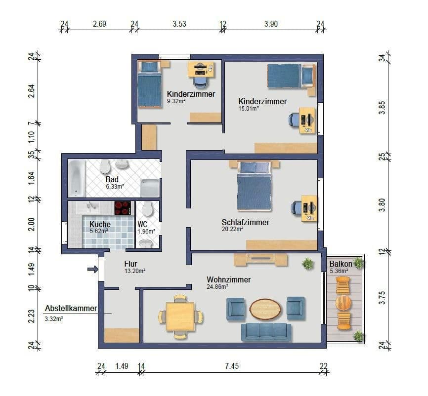Pronájem bytu 4+1 103 m², Behringstr. 23, Mainaschaff, Bavorsko Pronájem bytu 4+1 103 m², Behringstr. 23, Mainaschaff, Bavorsko