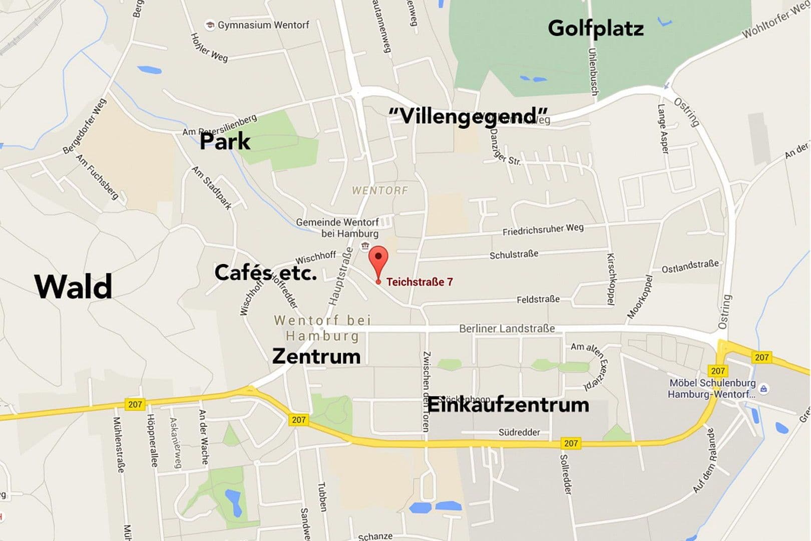 Prodej domu 130 m², pozemek 450 m², Teichstraße 7, Wentorf bei Hamburg, Šlesvicko-Holštýnsko Prodej domu 130 m², pozemek 450 m², Teichstraße 7, Wentorf bei Hamburg, Šlesvicko-Holštýnsko