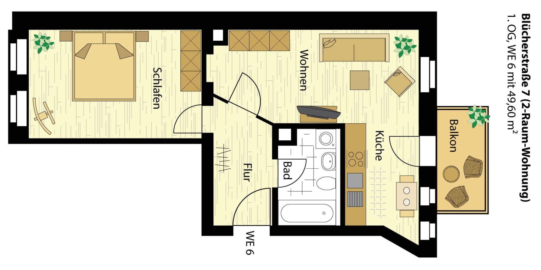 Pronájem bytu 1+kk 51 m², Blücherstrasse 7, Leipzig, Sasko Pronájem bytu 1+kk 51 m², Blücherstrasse 7, Leipzig, Sasko