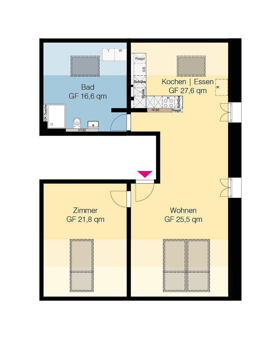 Pronájem bytu 3+1 69 m², Am Küsterberg 6A, Wolfsburg Ehmen, Dolní Sasko Pronájem bytu 3+1 69 m², Am Küsterberg 6A, Wolfsburg Ehmen, Dolní Sasko