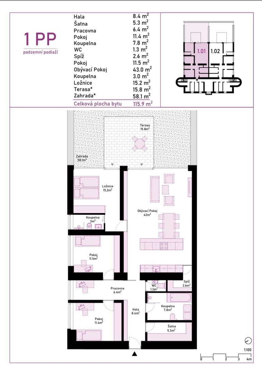 Pronájem bytu 4+kk 116 m², U Zdravotního ústavu, Praha, Praha Pronájem bytu 4+kk 116 m², U Zdravotního ústavu, Praha, Praha