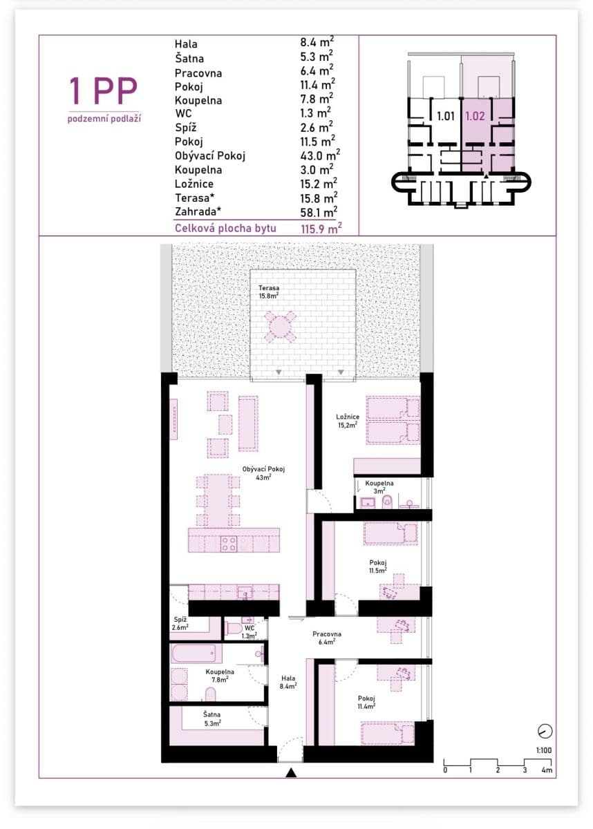 Pronájem bytu 4+kk 116 m², U Zdravotního ústavu, Praha, Praha Pronájem bytu 4+kk 116 m², U Zdravotního ústavu, Praha, Praha