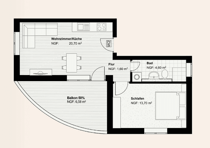 Prodej bytu 2+1 48 m², Friedrichstr. 12, Biebertal, Hessen Prodej bytu 2+1 48 m², Friedrichstr. 12, Biebertal, Hessen