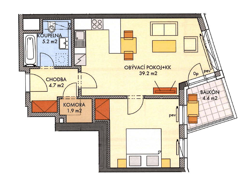 Pronájem bytu 2+kk 53 m², Makedonská, Praha, Praha Pronájem bytu 2+kk 53 m², Makedonská, Praha, Praha