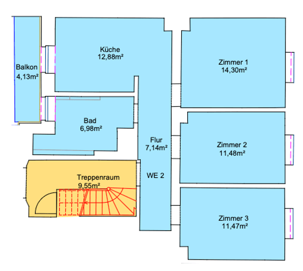 Pronájem bytu 3+1 69 m², Krafftstr. 1, Offenbach, Hessen Pronájem bytu 3+1 69 m², Krafftstr. 1, Offenbach, Hessen