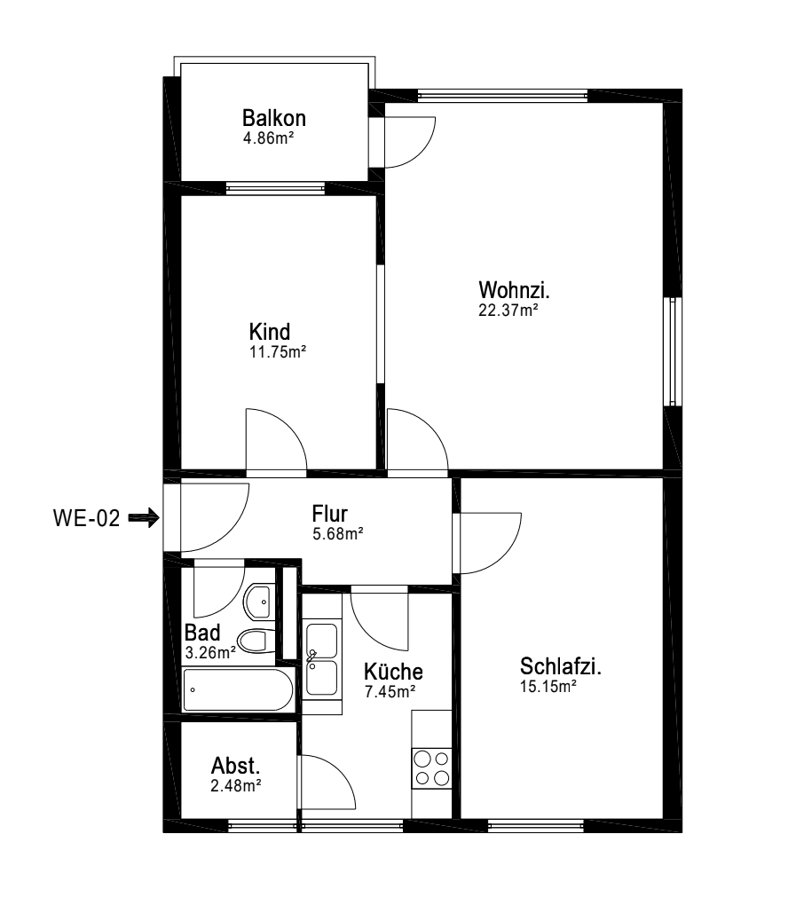 Pronájem bytu 3+1 71 m², Muschelweg 5, Hannover, Dolní Sasko Pronájem bytu 3+1 71 m², Muschelweg 5, Hannover, Dolní Sasko