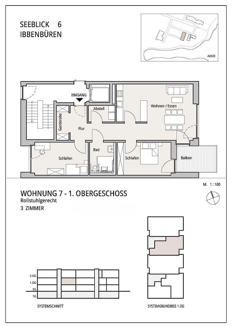 Pronájem bytu 3+1 87 m², Seeblick 6a, Ibbenbüren, Severní Porýní-Vestfálsko Pronájem bytu 3+1 87 m², Seeblick 6a, Ibbenbüren, Severní Porýní-Vestfálsko