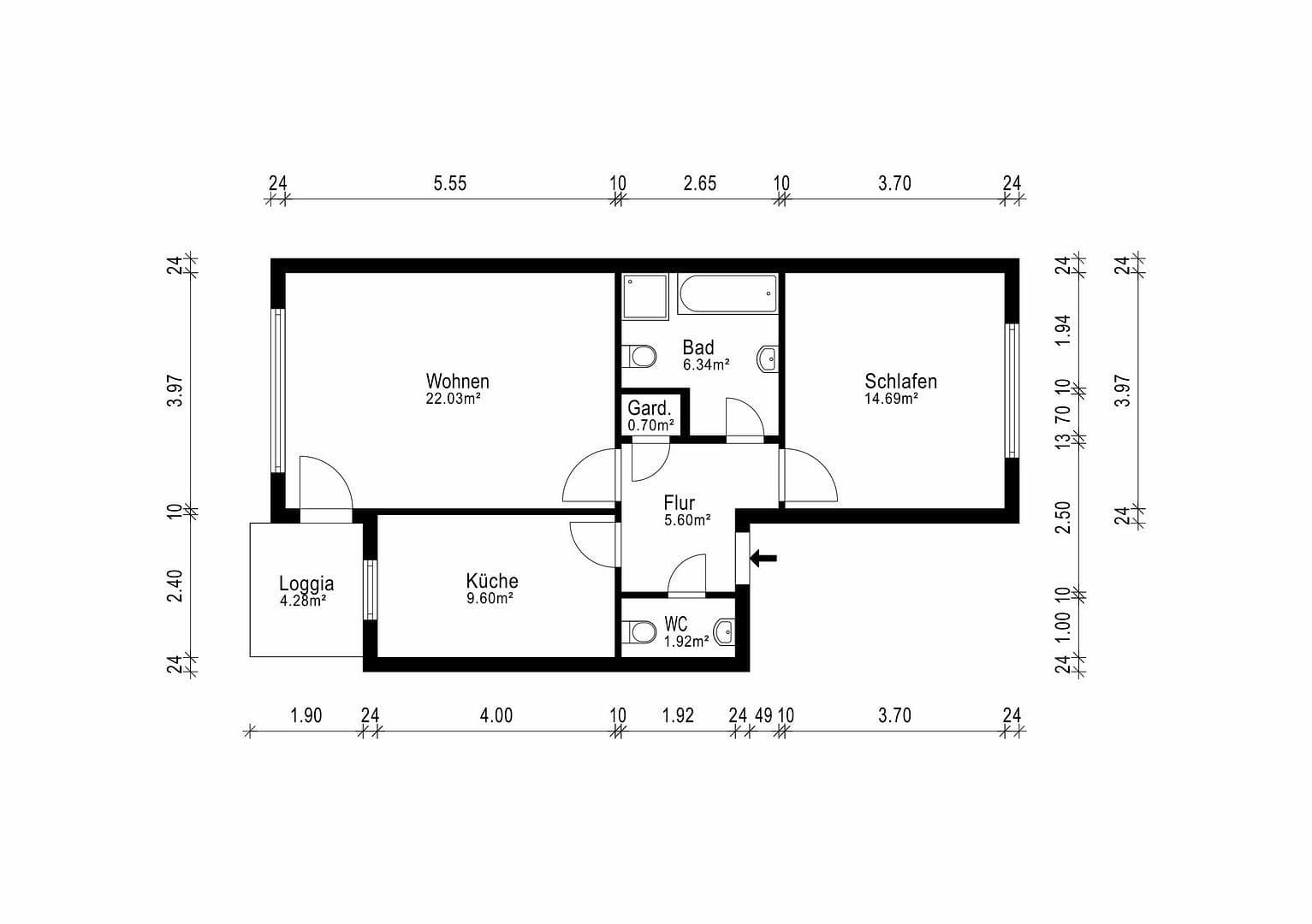 Prodej bytu 2+1 63 m², Hamm, Severní Porýní-Vestfálsko Prodej bytu 2+1 63 m², Hamm, Severní Porýní-Vestfálsko