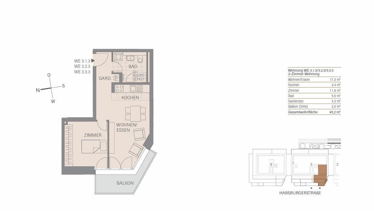 Pronájem bytu 2+1 45 m², Habsburger Straße 97, Freiburg, Bádensko-Württembersko Pronájem bytu 2+1 45 m², Habsburger Straße 97, Freiburg, Bádensko-Württembersko