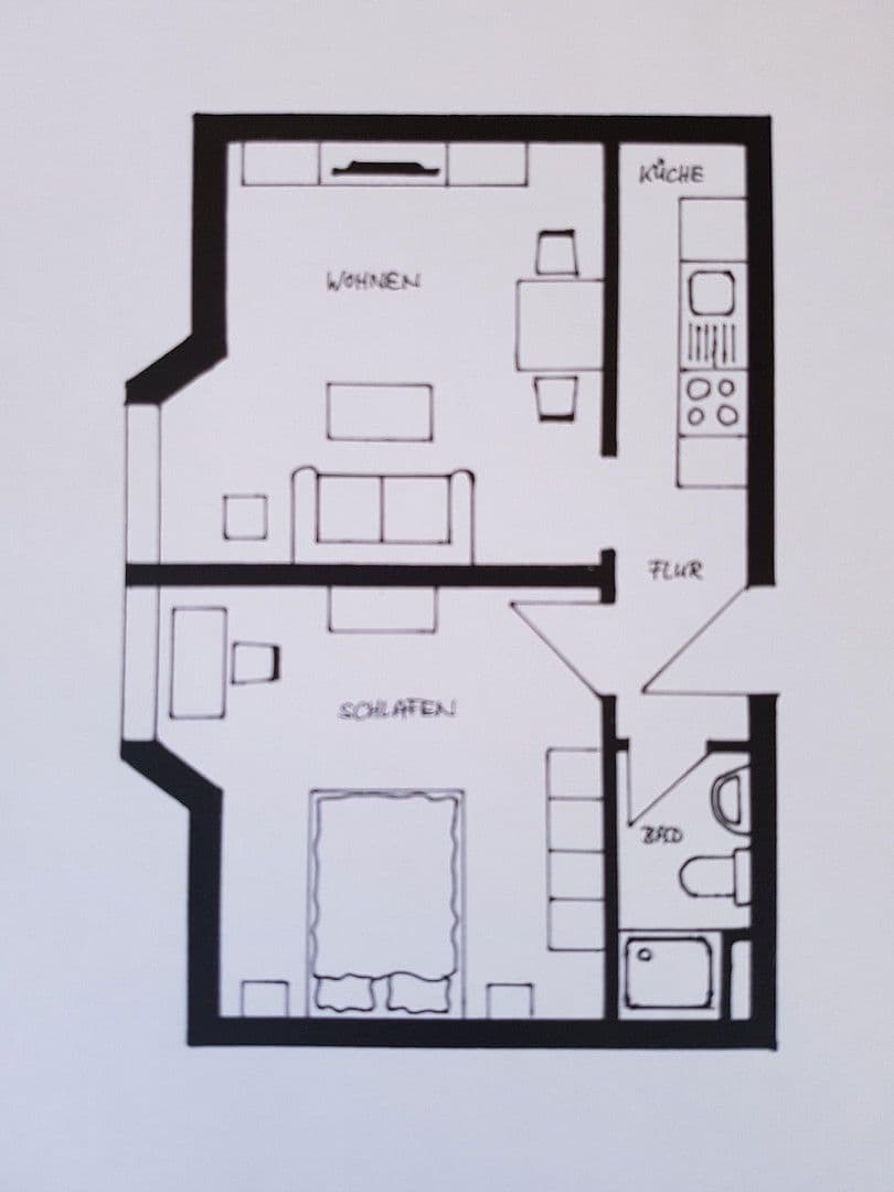 Pronájem bytu 2+1 38 m², Frankfurt, Hessen Pronájem bytu 2+1 38 m², Frankfurt, Hessen