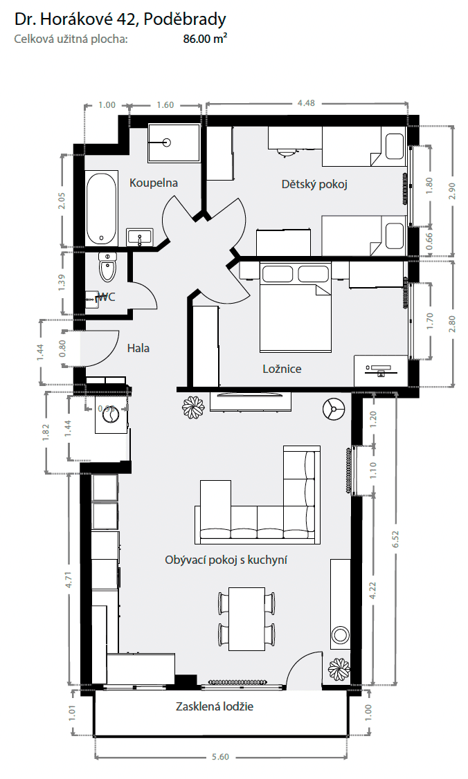 Prodej bytu 3+kk 86 m², Dr. Horákové, Poděbrady, Středočeský kraj Prodej bytu 3+kk 86 m², Dr. Horákové, Poděbrady, Středočeský kraj