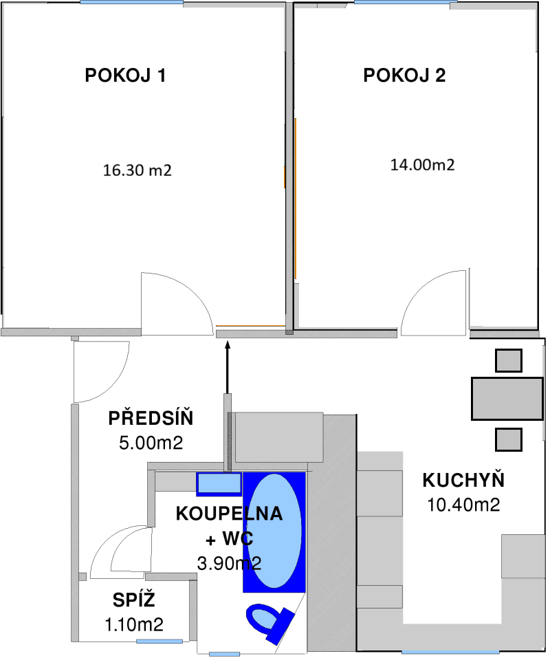 Pronájem bytu 2+1 51 m², Spojovací, Brno, Jihomoravský kraj Pronájem bytu 2+1 51 m², Spojovací, Brno, Jihomoravský kraj