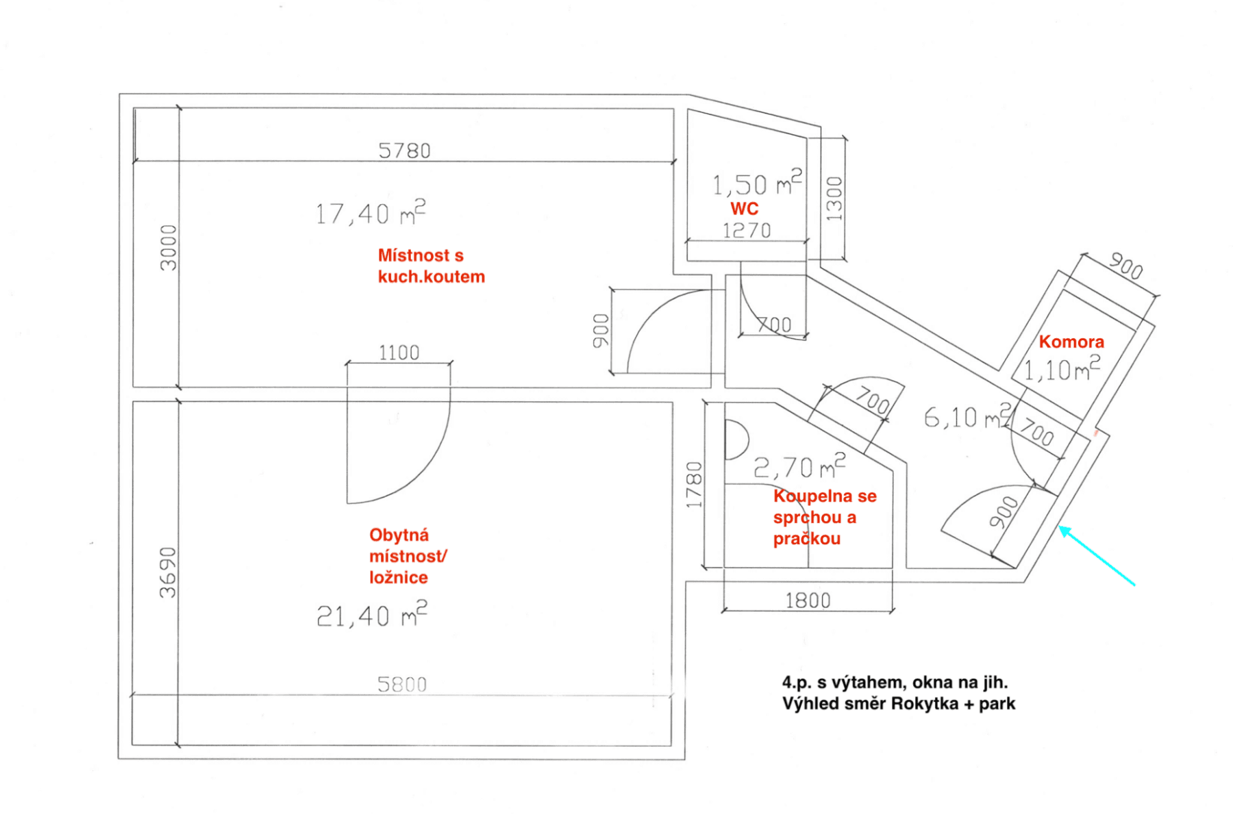 Pronájem bytu 2+kk 51 m², Na Břehu, Praha, Praha Pronájem bytu 2+kk 51 m², Na Břehu, Praha, Praha