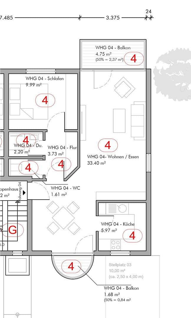 Pronájem bytu 2+kk 60 m², Ulm-Gögglingen, Bádensko-Württembersko Pronájem bytu 2+kk 60 m², Ulm-Gögglingen, Bádensko-Württembersko