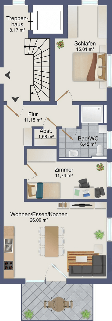 Prodej bytu 3+kk 76 m², Gäustraße 24, Rottenburg am Neckar, Bádensko-Württembersko Prodej bytu 3+kk 76 m², Gäustraße 24, Rottenburg am Neckar, Bádensko-Württembersko