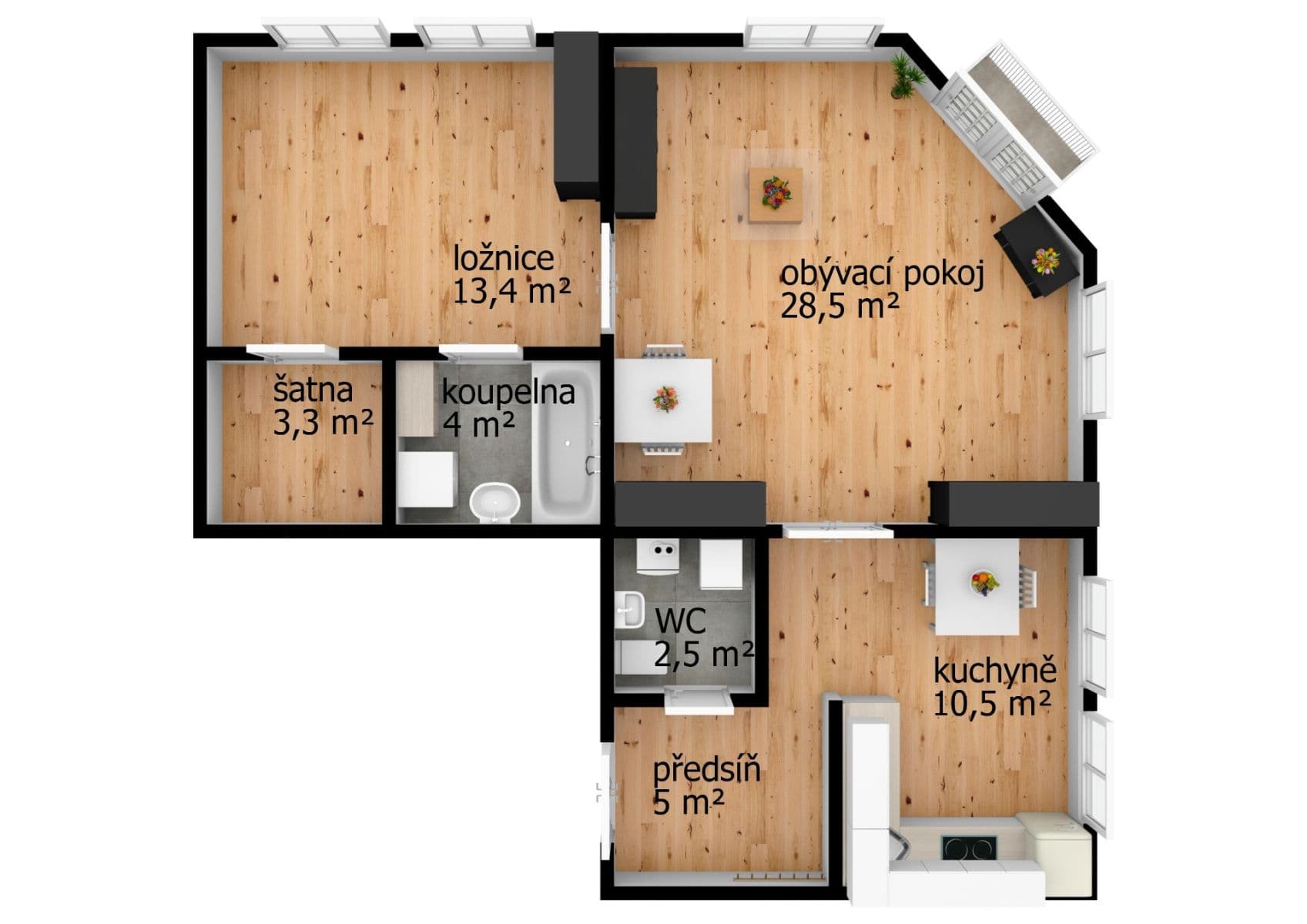 Pronájem bytu 2+1 67 m², Roháčova, Praha, Praha Pronájem bytu 2+1 67 m², Roháčova, Praha, Praha