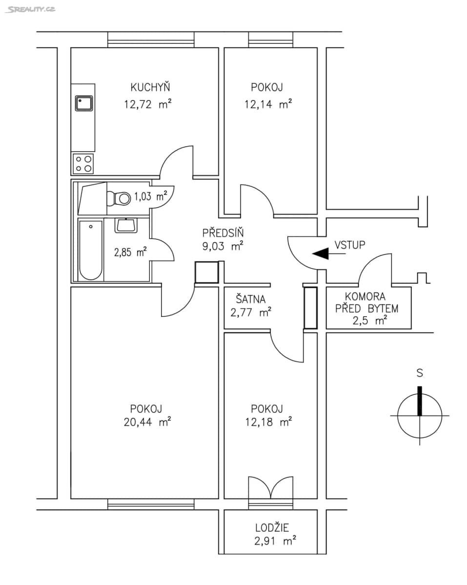 Prodej bytu 3+1 76 m², Kpt. Stránského, Praha, Praha Prodej bytu 3+1 76 m², Kpt. Stránského, Praha, Praha