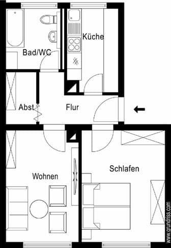 Pronájem bytu 2+1 52 m², Aalen, Bádensko-Württembersko Pronájem bytu 2+1 52 m², Aalen, Bádensko-Württembersko