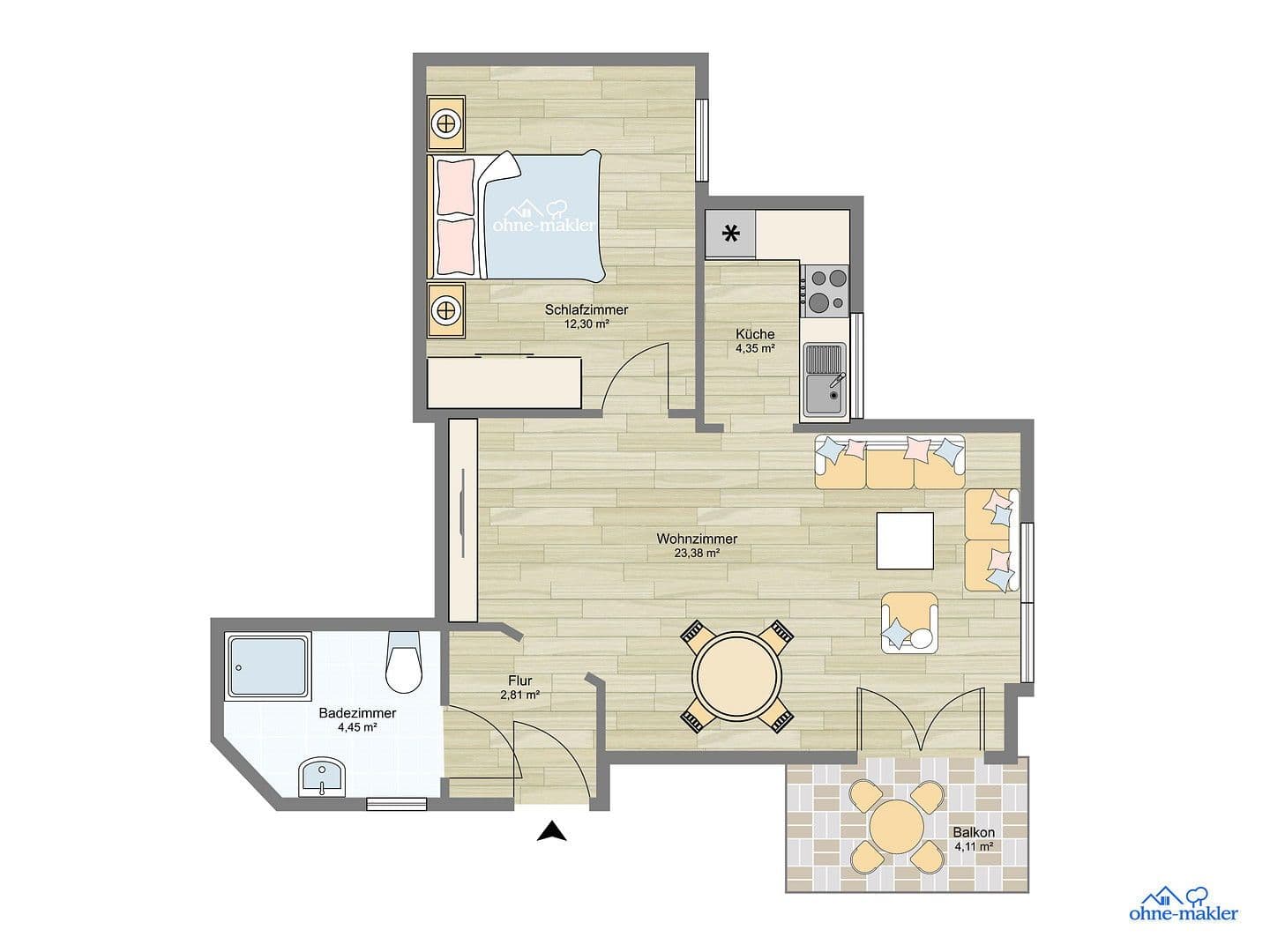 Pronájem bytu 2+1 51 m², Alte Bahnhofstr. 22, Neustadt an der Aisch, Bavorsko Pronájem bytu 2+1 51 m², Alte Bahnhofstr. 22, Neustadt an der Aisch, Bavorsko