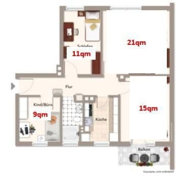 Pronájem bytu 4+1 76 m², Bischof von Henle Strasse 8, Regensburg, Bavorsko Pronájem bytu 4+1 76 m², Bischof von Henle Strasse 8, Regensburg, Bavorsko