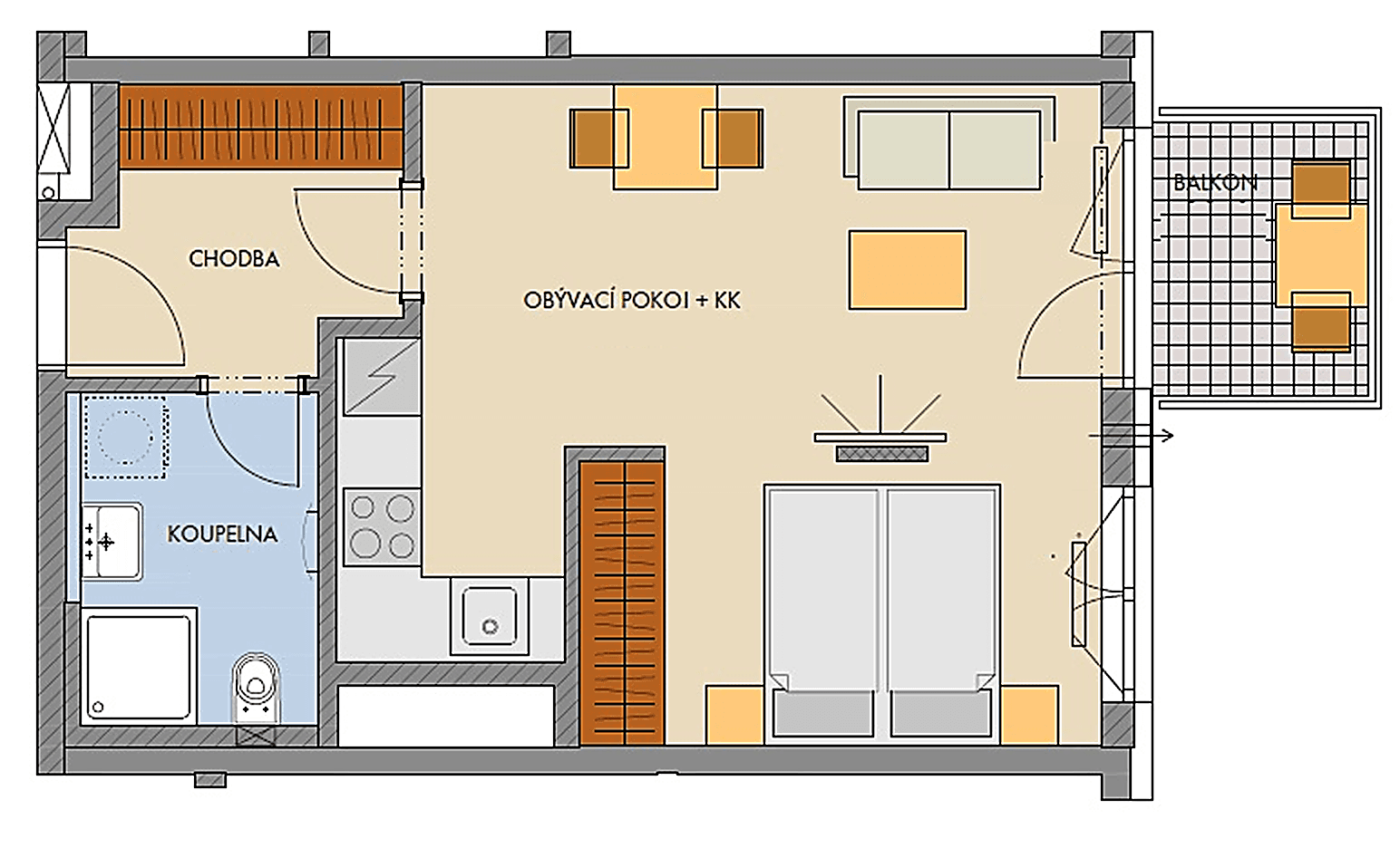 Pronájem bytu 1+kk 38 m², Nádražní, Kralupy nad Vltavou, Středočeský kraj Pronájem bytu 1+kk 38 m², Nádražní, Kralupy nad Vltavou, Středočeský kraj