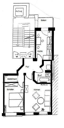 Pronájem bytu 2+1 50 m², Leipziger Straße 61, Cvikov, Sasko Pronájem bytu 2+1 50 m², Leipziger Straße 61, Cvikov, Sasko