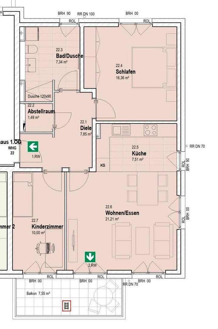 Pronájem bytu 3+1 76 m², Bahnhofstraße 108, Blankenfelde-Mahlow, Braniborsko Pronájem bytu 3+1 76 m², Bahnhofstraße 108, Blankenfelde-Mahlow, Braniborsko