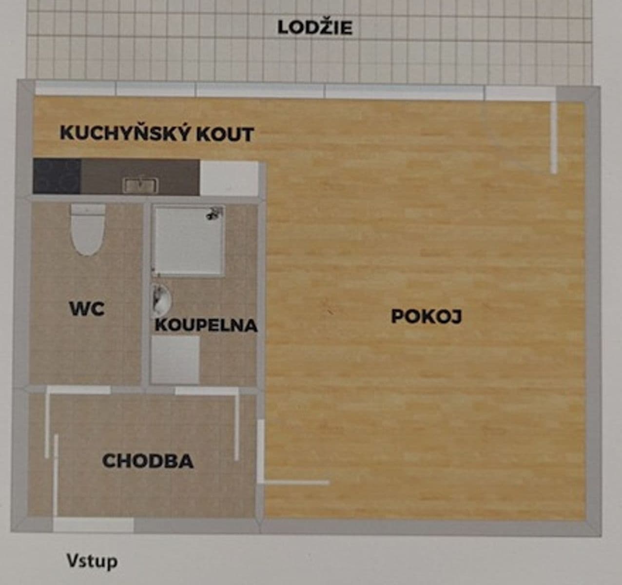 Prodej bytu 1+kk 28 m², K Sadu, Praha, Praha Prodej bytu 1+kk 28 m², K Sadu, Praha, Praha