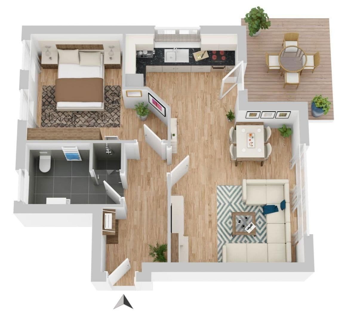 Pronájem bytu 2+1 63 m², Berliner Straße 32, Nordhorn, Dolní Sasko Pronájem bytu 2+1 63 m², Berliner Straße 32, Nordhorn, Dolní Sasko