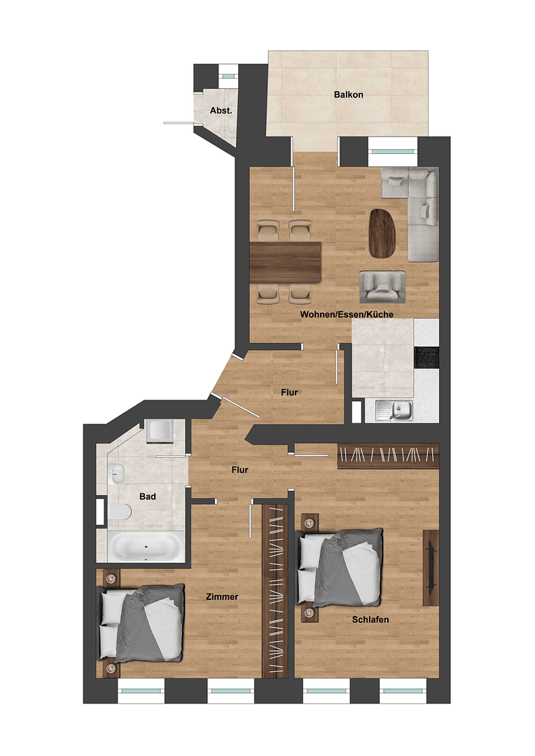 Pronájem bytu 3+1 74 m², Rinckartstraße 5, Leipzig, Sasko Pronájem bytu 3+1 74 m², Rinckartstraße 5, Leipzig, Sasko