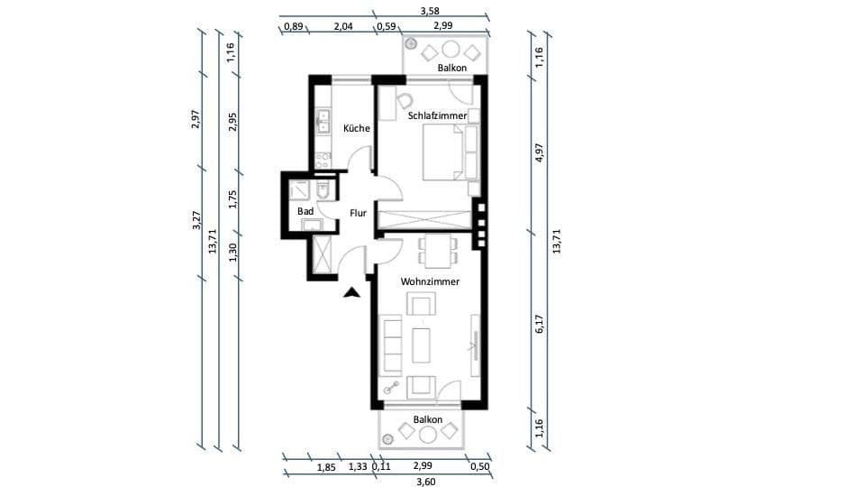 Prodej bytu 2+1 58 m², Hamburg, Hamburg Prodej bytu 2+1 58 m², Hamburg, Hamburg