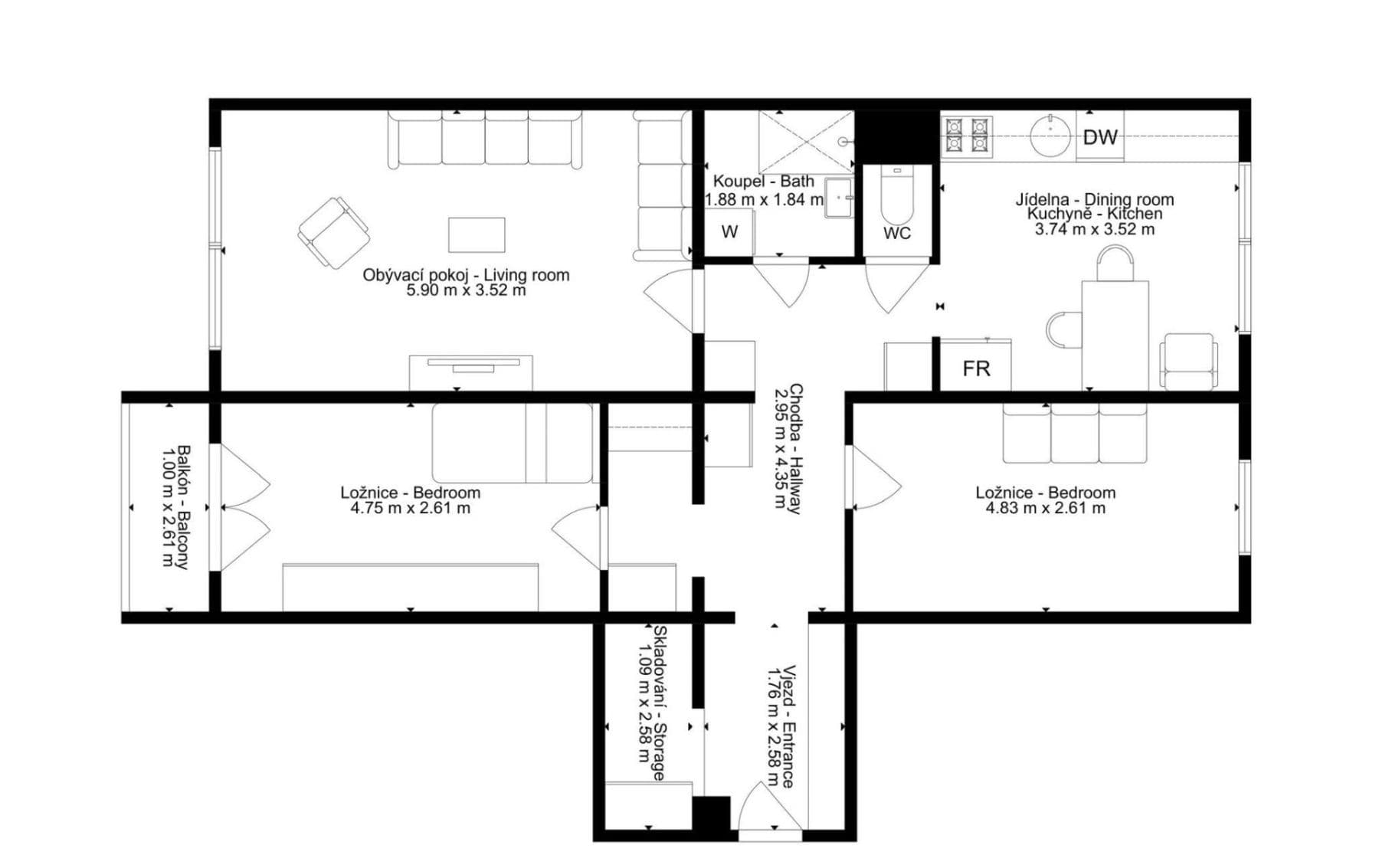 Pronájem bytu 3+1 81 m², Levského, Praha, Praha Pronájem bytu 3+1 81 m², Levského, Praha, Praha