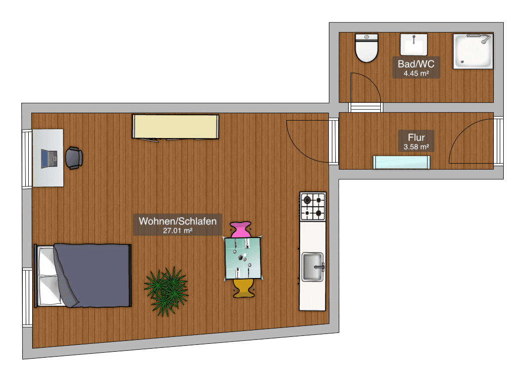 Pronájem bytu 1+1 35 m², Fürstenstraße 8, Straubing, Bavorsko Pronájem bytu 1+1 35 m², Fürstenstraße 8, Straubing, Bavorsko
