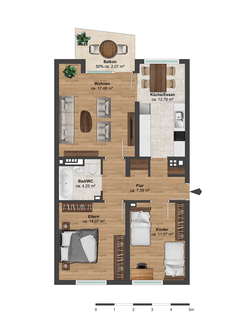 Prodej bytu 3+1 70 m², Magdeburger Straße 14a, Landau, Porýní-Falc Prodej bytu 3+1 70 m², Magdeburger Straße 14a, Landau, Porýní-Falc