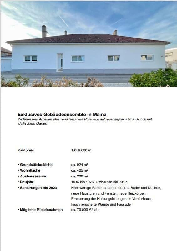 Prodej domu 425 m², pozemek 924 m², Mainz, Porýní-Falc Prodej domu 425 m², pozemek 924 m², Mainz, Porýní-Falc