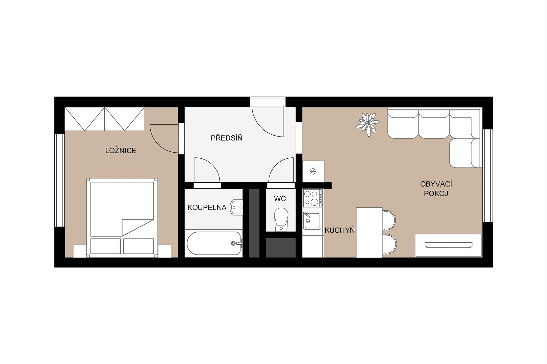Prodej bytu 1+1 41 m², Sídliště, Cvikov, Liberecký kraj Prodej bytu 1+1 41 m², Sídliště, Cvikov, Liberecký kraj