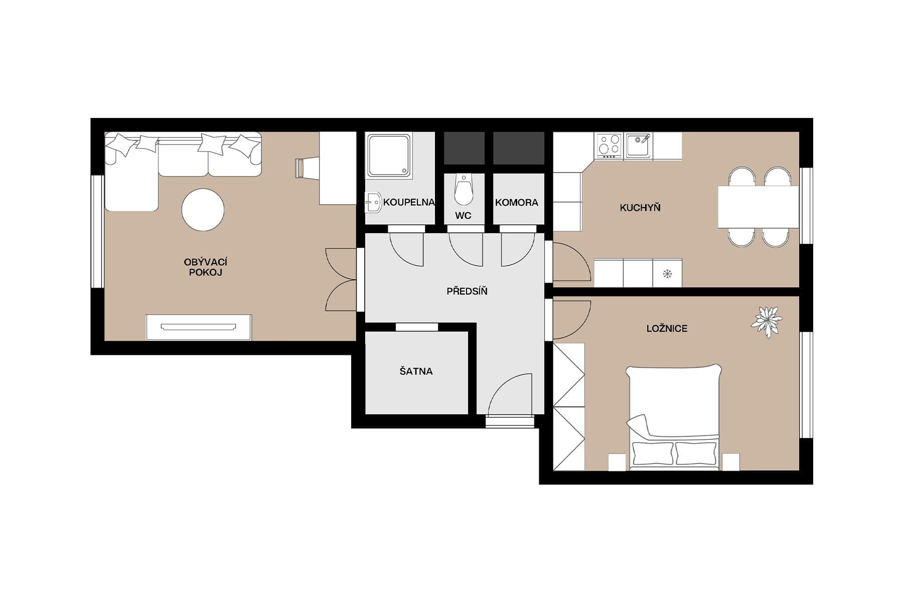Prodej bytu 2+1 70 m², Sámova, Praha, Praha Prodej bytu 2+1 70 m², Sámova, Praha, Praha