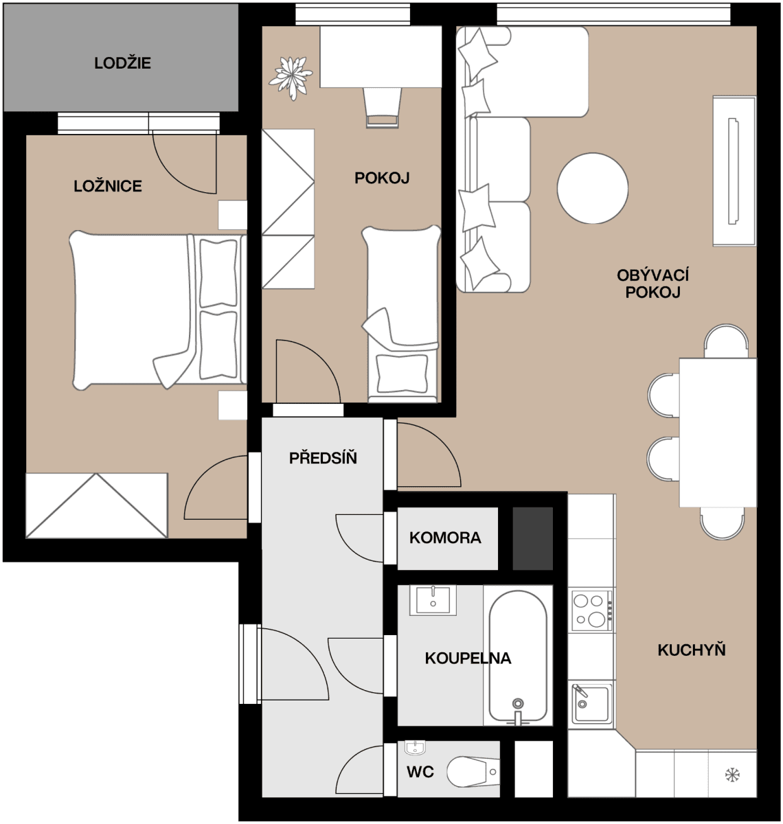 Prodej bytu 3+kk 62 m², Papírníkova, Praha, Praha Prodej bytu 3+kk 62 m², Papírníkova, Praha, Praha