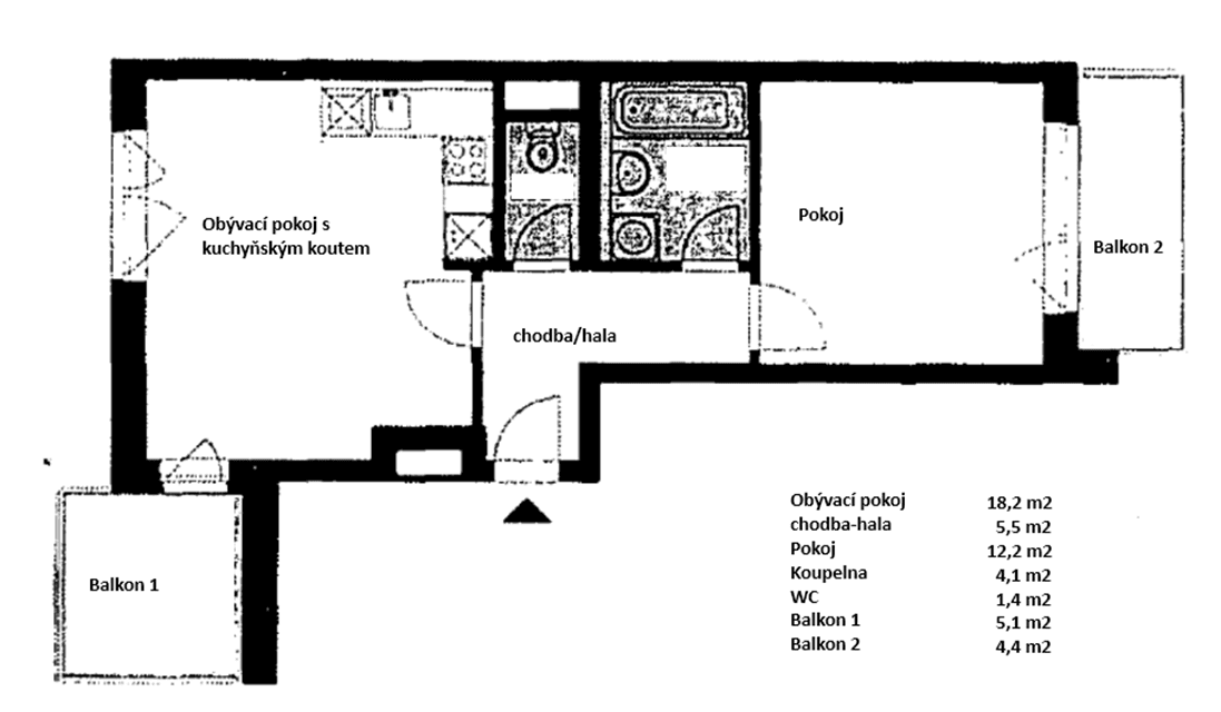 Pronájem bytu 2+kk 42 m², Neumannova, Praha, Praha Pronájem bytu 2+kk 42 m², Neumannova, Praha, Praha