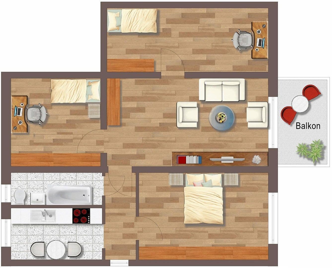 Pronájem bytu 4+1 71 m², Brunnenstraße 16, Bad Düben, Sasko Pronájem bytu 4+1 71 m², Brunnenstraße 16, Bad Düben, Sasko